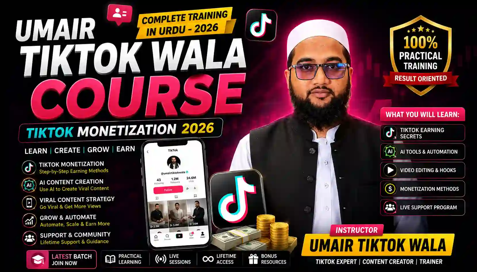 Umair TikTok Wala Course for TikTok monetization and AI content training